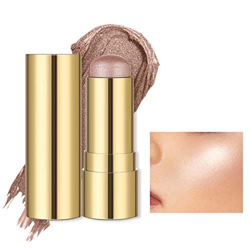 Prreal Highlighter Stick, Cream Shimmer Face Highlighter Stick, Smooth Face Body Glitter Highlighter Stick, Long-wearing Waterproof Glowing Highlighter Makeup Stick Gift for Girls and Women (05) von Prreal