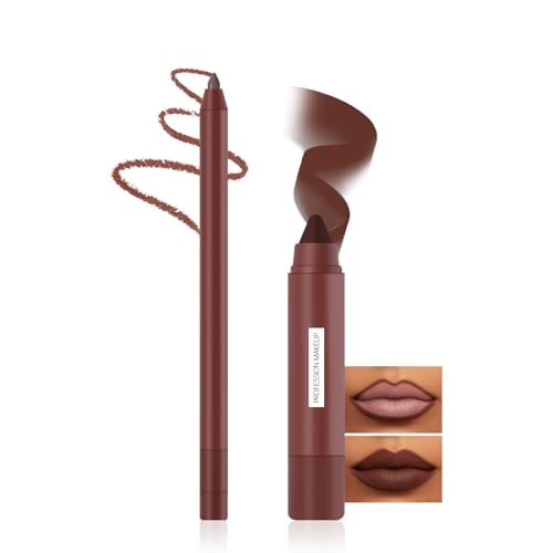 Prreal Lip Liner Pencil and Crayon Lipstick Set, 2 in 1 Matte Lip Liner and Lipstick Combo, Waterproof, Long-lasting, High Pigmented Lip Makeup Kits for Women (06 Coffee) von Prreal