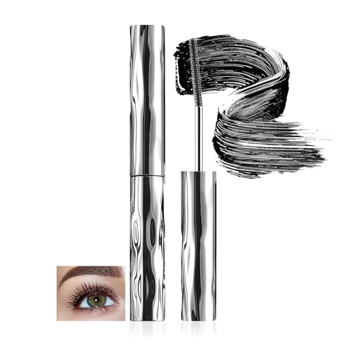 Prreal Metal Mascara Black, Iron Wand Mascara Waterproof, 3D Curling Eyelash Mascaras Brushless Brush Washable, Non-Clumping, Smudge Proof, Long Eyelashes Iron Eye Makeup von Prreal