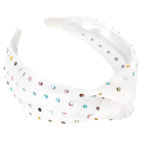 Pruadeor Weiß Breit Haarreifen Damen Modisch Knoten Haarband für Frauen Haar-Accessoires von Pruadeor