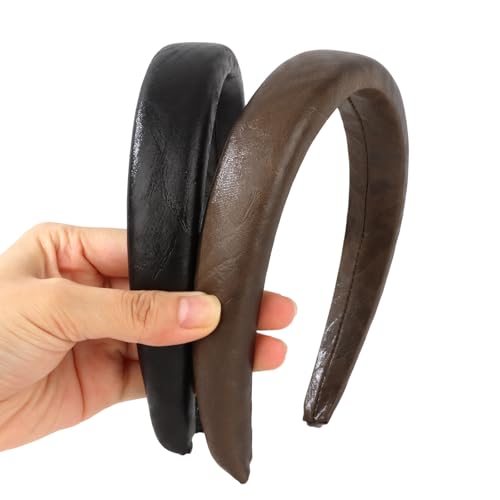 Pruadeor 2 Stück Leder Haarreifen Damen Modisch Haarband für Frauen Haar-Accessoires Pruadeor 2 Stück Leder Haarreifen Damen Modisch Haarband für Frauen Haar-Accessoires von Pruadeor