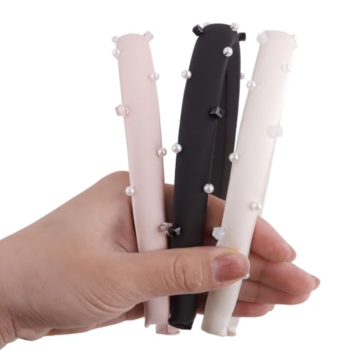 Pruadeor 3 Stück Haarreifen Damen Lieb Schmal Perlen Haarband für Frauen Haar-Accessoires von Pruadeor