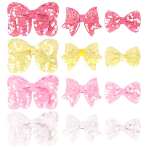 Pruadeor 12 Stück Snap Haarklammer für Mädchen Damen Schleifen Haarspange Hair Clip Haarschmuck Mädchen von Pruadeor