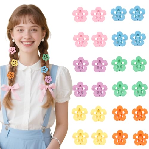 Pruadeor 24 Stück Blume Haarklammer Klein für Mädchen Frauen Blume Haarspange Lieb Haarschmuck von Pruadeor