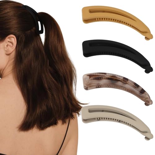 Pruadeor 4 Stück Banana Clip Bananenspange Haare Haarklammer für Damen Haarspange Dünnes Hair Clip Haarschmuck Pruadeor 4 Stück Banana Clip Bananenspange Haare Haarklammer für Damen Haarspange Dünnes Hair Clip Haarschmuck von Pruadeor