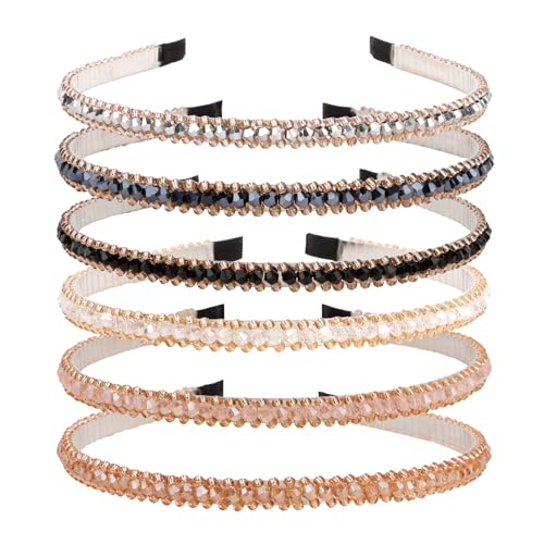 Pruadeor 6er Set Glitzernde Haarreifen - Dünne Strass Haarreif für Damen, Ideal für Party & Alltag Pruadeor 6er Set Glitzernde Haarreifen - Dünne Strass Haarreif für Damen, Ideal für Party & Alltag von Pruadeor