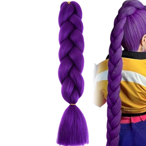 Haar Für Zöpfe - Violette Zopf Haars Erweiterungen,Mädchen Synthetische Perücke Einflechten Haars Flechten Extensions Für Tägliches Tragen Boho Frisuren Festival Party Kostüm Cosplay von Pruojhw