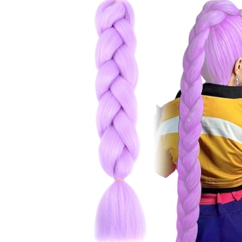 Haar Für Zöpfe - Violette Zopf Haars Erweiterungen,Mädchen Synthetische Perücke Einflechten Haars Flechten Extensions Für Tägliches Tragen Boho Frisuren Festival Party Kostüm Cosplay von Pruojhw