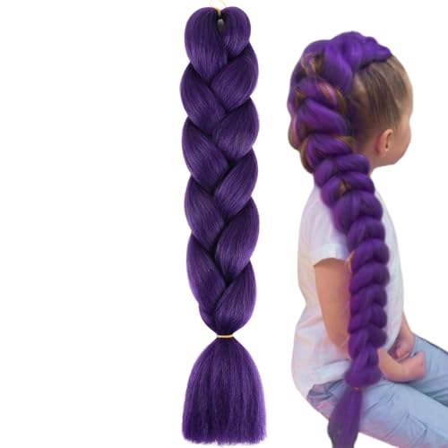 Haar Für Zöpfe - Violette Zopf Haars Erweiterungen,Mädchen Synthetische Perücke Einflechten Haars Flechten Extensions Für Tägliches Tragen Boho Frisuren Festival Party Kostüm Cosplay von Pruojhw