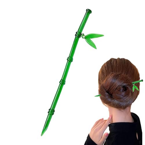 Pruojhw Chinesische Haarnadeln | Retro Haarspangen in Form von Bambus-Ringen – elegantes Accessoire mit Harzdekoration – ideal für Frauen, Mädchen, Jugendliche und von Pruojhw