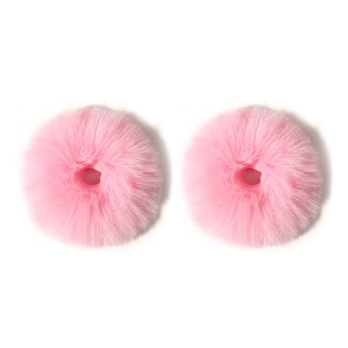 Plüsch-Haarbänder aus Kaninchenfell, Plüsch-Kunstfell, Kaninchen-Haargummis, flauschige Kunstfell, Kaninchen, Haargummis, Pferdeschwanz-Halter, Baby-Haargummis, Pompon-Haarschmuck für Mädchen und von Pryon