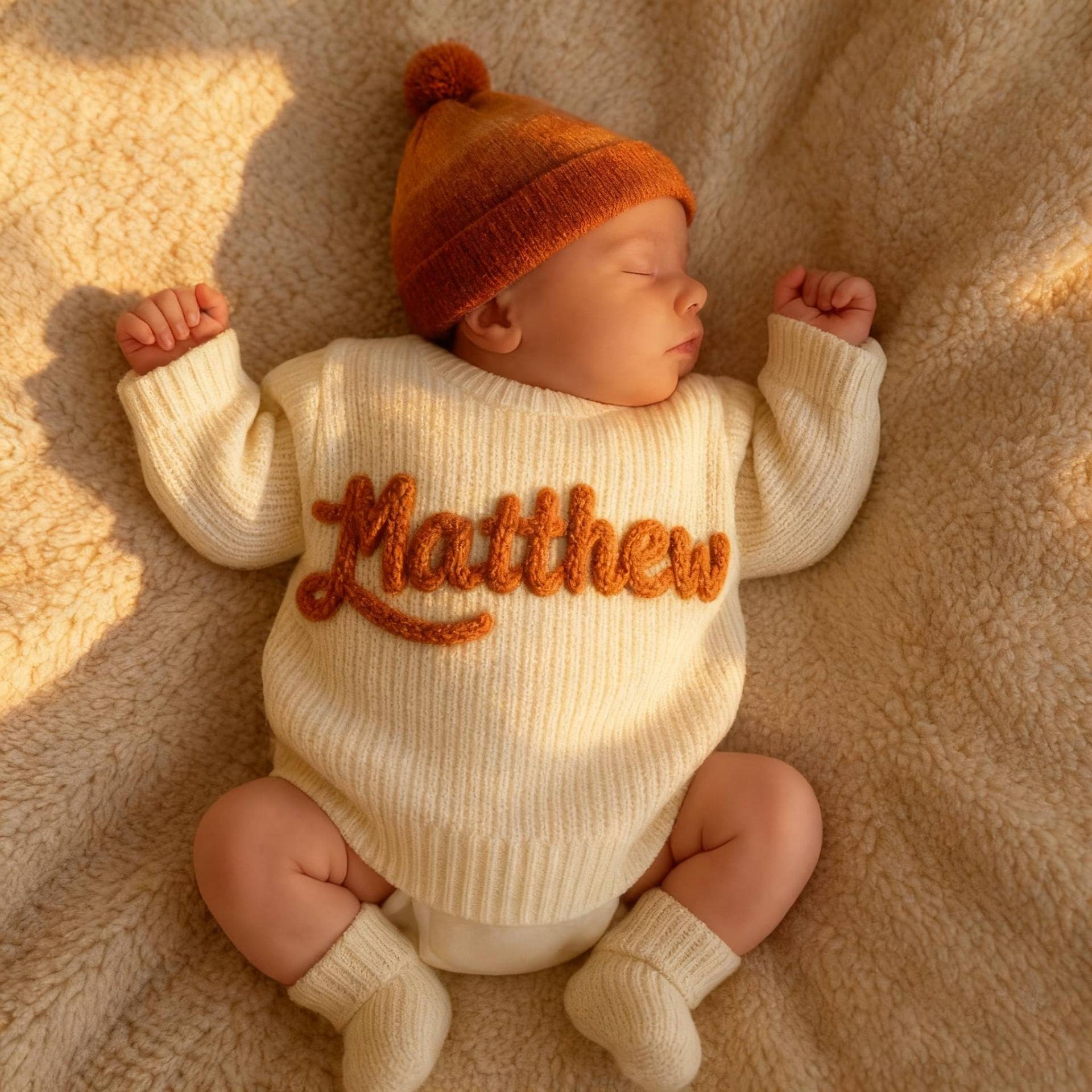 Personalized Newborn Sweater With Name, 0-5 Years Old Kid Christmas Gift, Baby Shower First Pullover, Ideal Gift To Mom von Prysmal