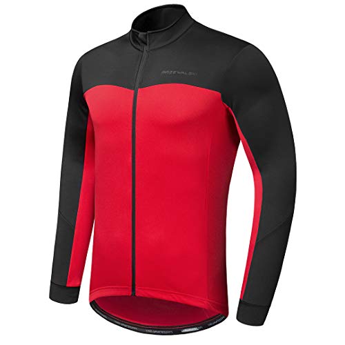 Przewalski Herren Fahrradtrikot Winter Thermo Langarm Fleece Fahrradjacke mit durchgehendem Reißverschluss Classic Serie von Przewalski