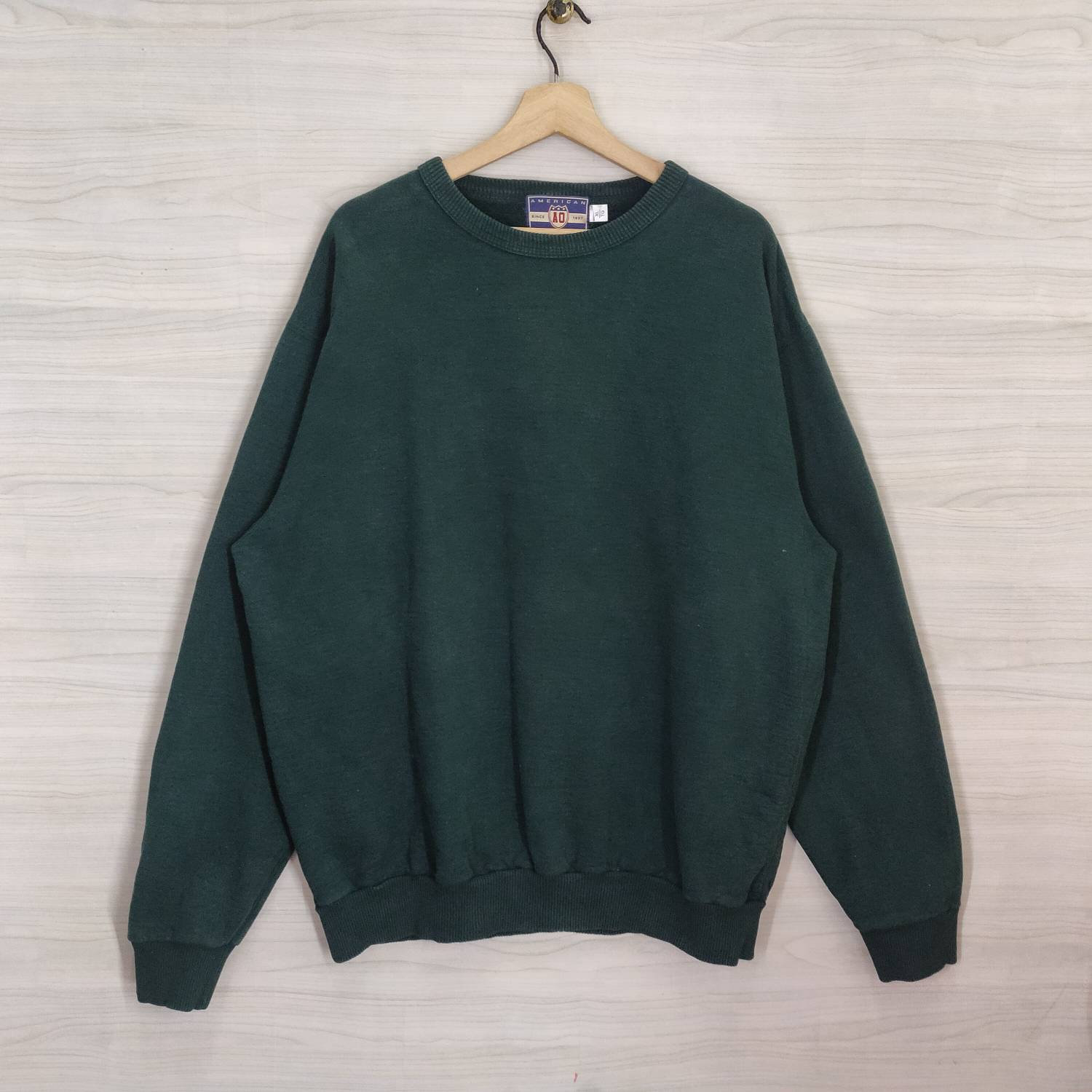 American Outfitters Sweatshirt Vintage Pullover Schlicht Rundhalsausschnitt Grün Herren Größe Xl von PsVintageStore