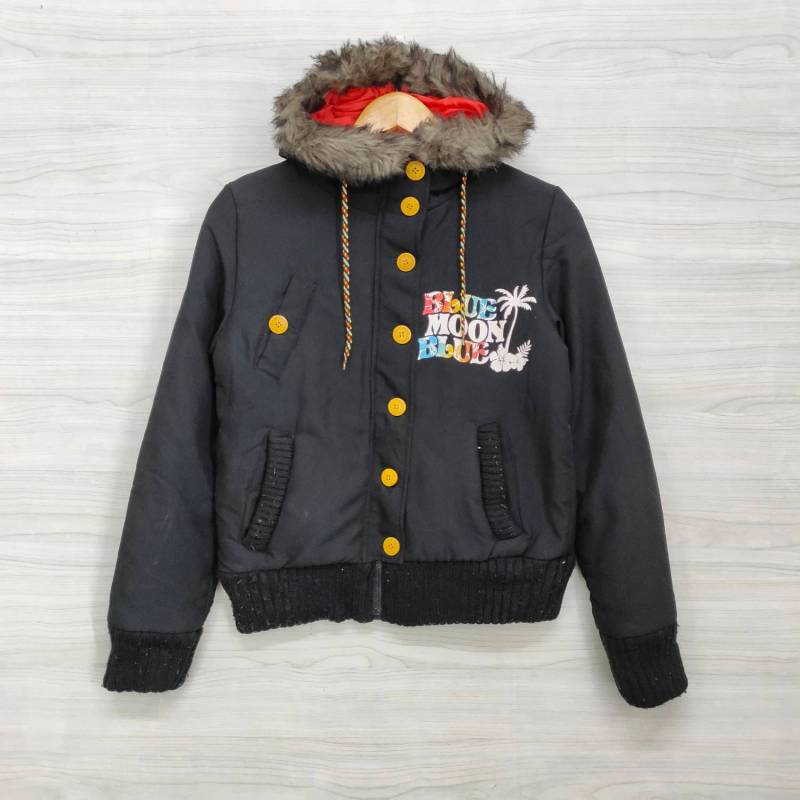 Blue Moon Hoodie Vintage 90Er Jahre Flower Coconut Print Button Zipper Jacket von PsVintageStore