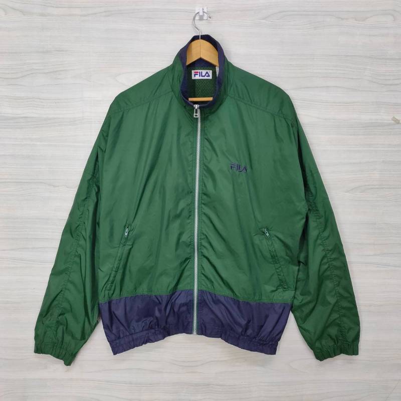 Fila Windbreaker Jacke Vintage 90Er Jahre Fila Sweater Small Logo Embroidery Zipper Sportswear Trainingsjacke Gr. Xl von PsVintageStore