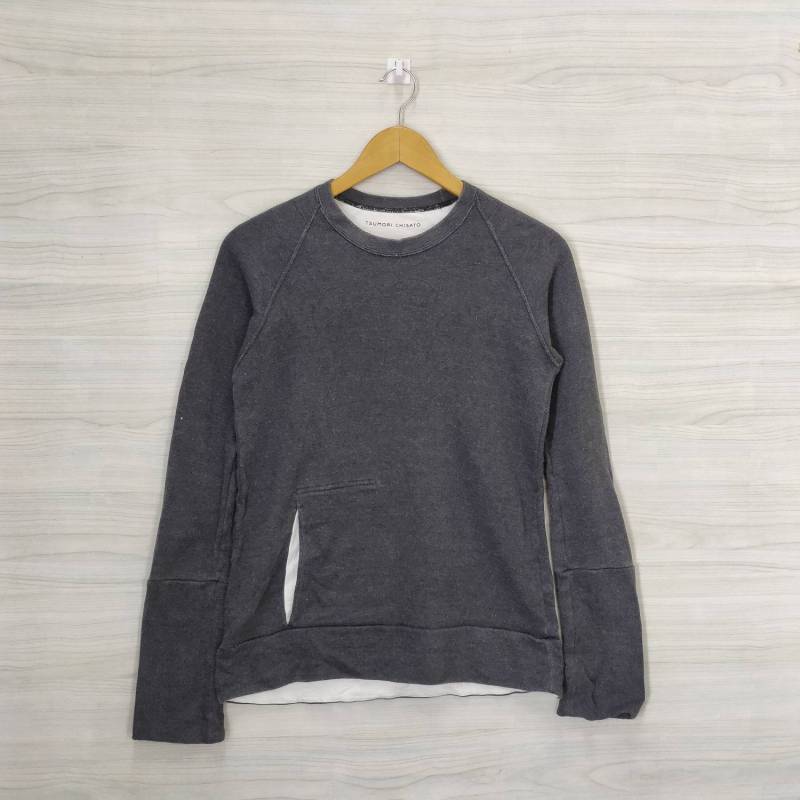 Tsumori Chisato Sweatshirt Einfarbig Small Vintage Crewneck Raglan Pullover Schwarz Damen Größe S von PsVintageStore