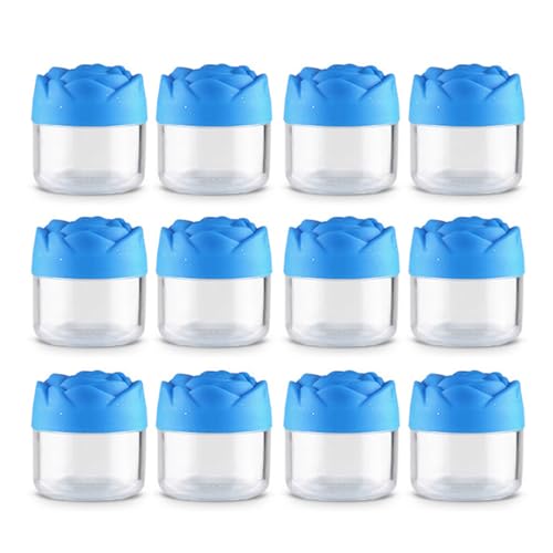 12 PCs Kosmetische Behälter Rosenblütenform Mit Leeren Töpfen Klare Runde Töpfe Mit Deckel Für Lidschatten Ohrringe Creme von Psdndeww
