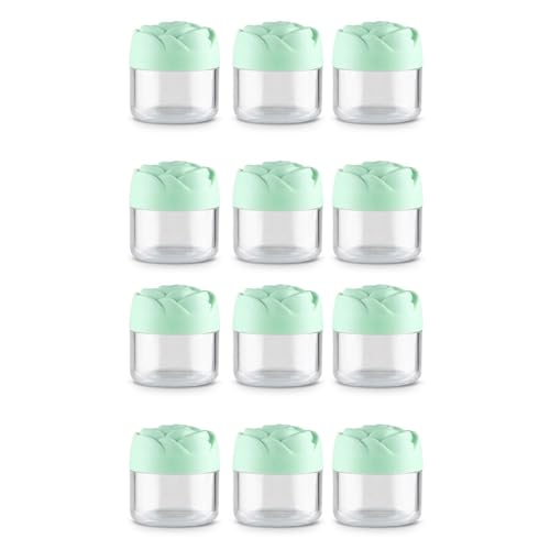 12 PCs Kosmetische Behälter Rosenblütenform Mit Leeren Töpfen Klare Runde Töpfe Mit Deckel Für Lidschatten Ohrringe Creme von Psdndeww