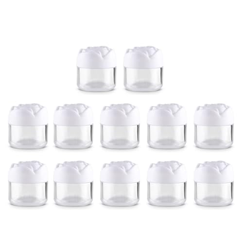 12 PCs Kosmetische Behälter Rosenblütenform Mit Leeren Töpfen Klare Runde Töpfe Mit Deckel Für Lidschatten Ohrringe Creme von Psdndeww
