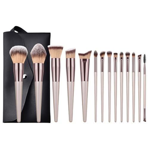 14-teiliges Reise-Pinsel-Set, Make-up-Pinsel-Set mit Aufbewahrungstasche, Kosmetikpinsel-Set, Vollgesichts-Make-up-Pinsel für Lidschatten von Psdndeww