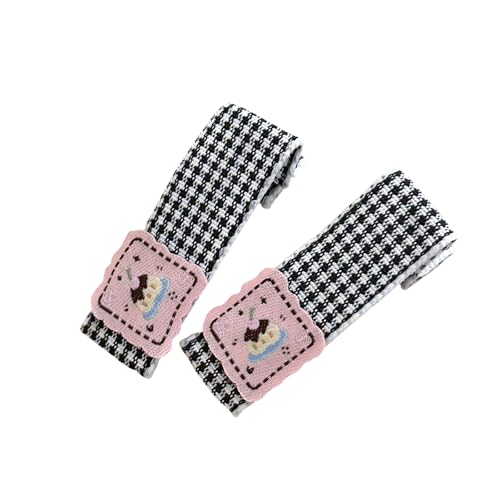 2 Stück handgefertigte Retro-Haarnadeln karierte Blume bestickte Kinder-Haarspange für Kindergeburtstagsparty von Psdndeww