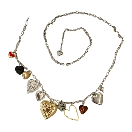 2000er Jahre Frische Taille Kette mit Herz Anhänger Verstellbare Länge Unisex Teenager Zubehör Casual Party Zubehör Verstellbare Liebesherz Kette von Psdndeww