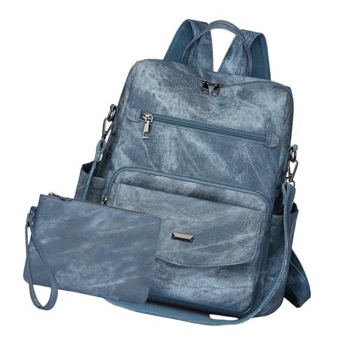 2pieces Leder Rucksäcke Geldbeutel Für Frauen Reisen Geldbörsen PU Fashion Ladies Umhängetasche Mit Set Geschenk Frauen von Psdndeww