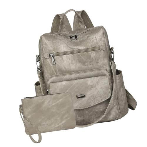 2pieces Leder Rucksäcke Geldbeutel Für Frauen Reisen Geldbörsen PU Fashion Ladies Umhängetasche Mit Set Geschenk Frauen von Psdndeww