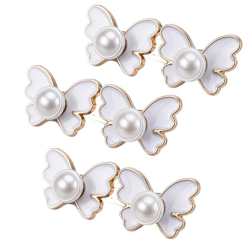 3 Stück modische Perlen Schmetterling Taille Straffung Clip zum Anpassen von losen Jeans Hosen Frauen Zubehör Hosenversteller von Psdndeww