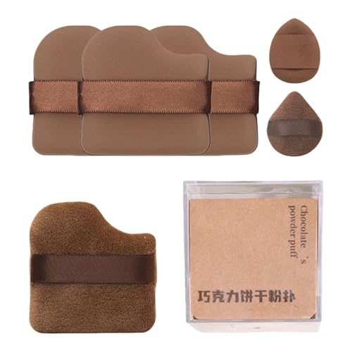 4/6x Schokoladenkeks Pulver Puff Mit Fingerhalter Gurt Fingerspitzen Make Up Schwammpad Für Creme Concealer Lidschatten von Psdndeww