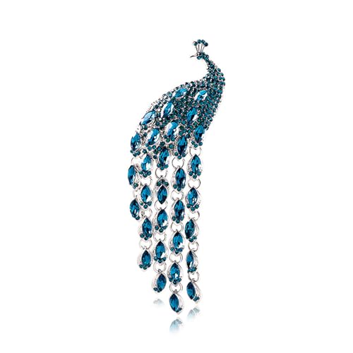 Crystal Peacocks Brosche Stilvolle Pulloverkristallstiftlegierungstextur Perfekt Für Hochzeiten Und Formelle Veranstaltung von Psdndeww