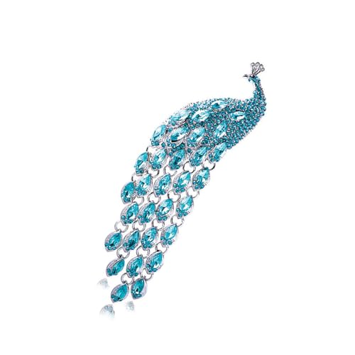 Crystal Peacocks Brosche Stilvolle Pulloverkristallstiftlegierungstextur Perfekt Für Hochzeiten Und Formelle Veranstaltung von Psdndeww