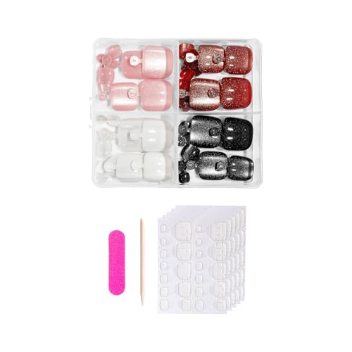 Drücken Sie Auf Zehennagel Glänzend Gefälschte Zehennagelkleber Auf Zehennagelkatzen Eye Acryl Gefälschte Zehennägel Kleben Auf Falsche Zehennagel Mit Designkleber Auf Zehennagel Für Frauen von Psdndeww