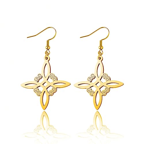 Einfache Legierung Hexenhitzerei Ohrringe Hohl Amulett Hexenknoten Anhänger Ohrring Einzigartiger Charme Dangle Schmuck Baumle Für Frauen Lässig von Psdndeww