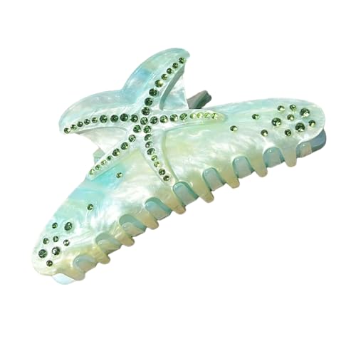 Elegante Haarspange mit Seestern-Motiv, Strasssteine, verziertes Design, Premium-Acryl-Haar-Accessoire, großes Fassungsvermögen, Griff für Abschlussbälle, Veranstaltungen, Clip für Hochsteckfrisuren von Psdndeww