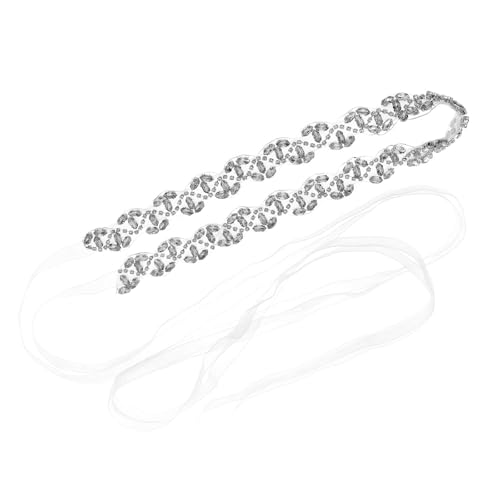 Eleganter Strass-Brautgürtel mit weißer Organza-Schleife für Hochzeitskleid von Psdndeww