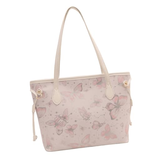 Elegantes Schmetterlingsmuster Großer Kapazität Top Tasche Funktionaler Ungezwungener Schulterbärchen PU Leder Satchel Für Frauen Täglich Pendelwesen Frauenbeutel von Psdndeww