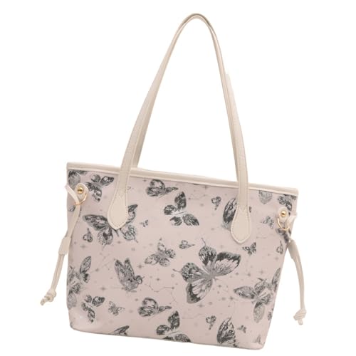 Elegantes Schmetterlingsmuster Großer Kapazität Top Tasche Funktionaler Ungezwungener Schulterbärchen PU Leder Satchel Für Frauen Täglich Pendelwesen Frauenbeutel von Psdndeww