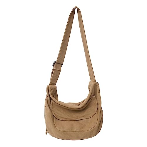 Frauen Leinwand Schultertasche Männer Lässig Crossbody Solid Color Messenger School Große Kapazität Frauen Lässig Messenger Solid Color Schulter Männer Canvas Crossbody von Psdndeww