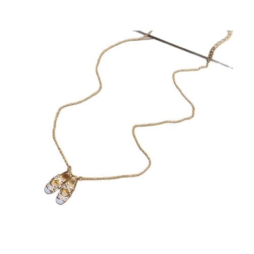 Funkelnde Ballettschuh-Schmuckstücke, stabile Kupfermaterialien, Halskette, tragbares Geschenk für Tanzliebhaber, Freizeitkleidung, Strass, Ballettschuh-Halskette von Psdndeww