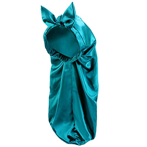 Geflochtene Haube für langes Haar, Seide, Duschhaube mit elastischer Schnalle und Schleife von Psdndeww