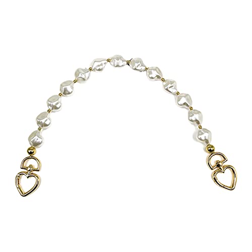 Geldbeutelgurt Extender Für Frauen Bag Accessoire Imitation Perlenkette Handtasche Ersatz Für Crossbody Umhängetaschen Geldbeutel Gurt Extender Gold Und Weiß von Psdndeww