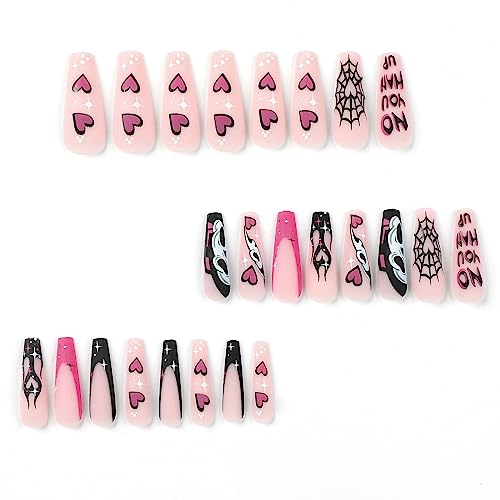 Künstliche Fingernägel, Halloween, Totenkopf-Spinnen, lang, Sarg, tragbar, volle Spitzen, zum Aufdrücken, für Damen, 24 Stück Künstliche Fingernägel, Halloween, Totenkopf-Spinnen, lang, Sarg, tragbar, volle Spitzen, zum Aufdrücken, für Damen, 24 Stück von Psdndeww