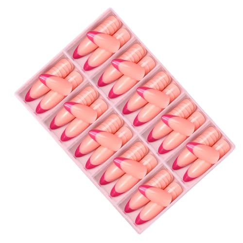 Künstliche Fingernägel, französische Spitze, Mandel, zum Aufdrücken, volle Abdeckung, zum Aufkleben, modisch, künstliche Nägel für Damen, 120 Stück von Psdndeww