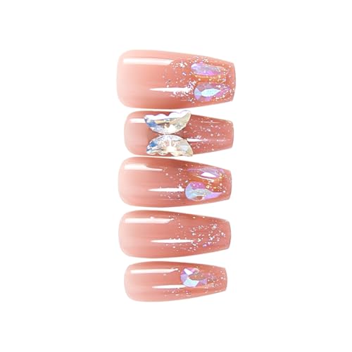 Künstliche Fingernägel, lange Ballerinas, zum Aufkleben, volle Spitzen, künstliche Nägel, zum Aufdrücken auf Nägel für Frauen Künstliche Fingernägel, lange Ballerinas, zum Aufkleben, volle Spitzen, künstliche Nägel, zum Aufdrücken auf Nägel für Frauen von Psdndeww