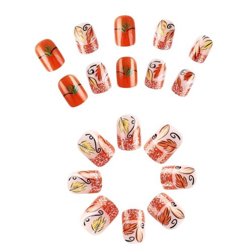 Kurze Quadratische Themennägel Zum Aufdrücken Mit Ahornblättern Und Glitzernden Designs Vollständige Abdeckungen Zum Aufkleben Auf Die Nägel 24 Stück Für Frauen Kurze Quadratische Themennägel Zum Aufdrücken Mit Ahornblättern Und Glitzernden Designs Vollständige Abdeckungen Zum Aufkleben Auf Die Nägel 24 Stück Für Frauen von Psdndeww
