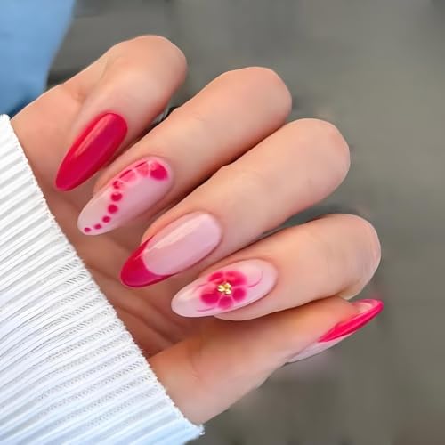 Mandelnägel Tipps Gefälschte Nägel Kleber Auf Nägeln Kleben Auf Nägeln Blumenpresse Auf Nägeln Künstliche Falsche Nägel Für Frauen Mädchen Kleben Auf Nagel von Psdndeww