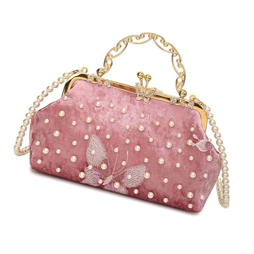 Mode Frauenabendtasche Mit Ketten Schultergurt Hochzeitsfeier Accessoire Pearls Detail Crossbody Geldbörse Elegant Gestickte Abendtasche von Psdndeww