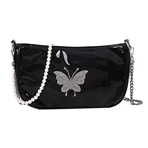 Mode Frauenhandtaschen Zipper PU Leder Girl Messenger Umhängetasche Mit Ketten Vintage Crossbody Schulter Obert Satchel Geldbörse Set von Psdndeww